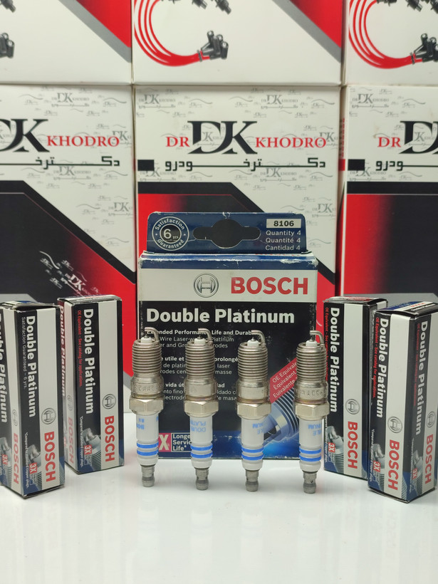 شمع پایه کوتاه تقویتی سوزنی دابل پلاتینیوم بوش06(BOSCH) اصلی